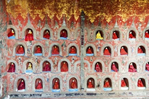 Temple at Shwe Yaunghwe Kyaung monastery just outside Inle Lake, Shan State Temple at Shwe Yaunghwe Kyaung monastery just outside Inle Lake, Shan State