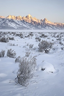 Winter Landscape Photography Tips Prints: Teton range at first light in winter