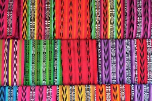 Textiles at Totonicapan market, Guatemala, Central America Textiles at Totonicapan market, Guatemala, Central America