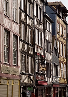 Timber-framed houses and shops in the restored city centre, Rouen, Haute Normandie Timber-framed houses and shops in the restored city centre, Rouen, Haute Normandie