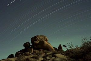 Joshua Tree Rock Formations Prints: Time exposure at night
