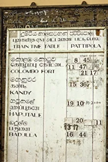 Timetable for the Colombo to Badulla train at Pattipola Timetable for the Colombo to Badulla train at Pattipola