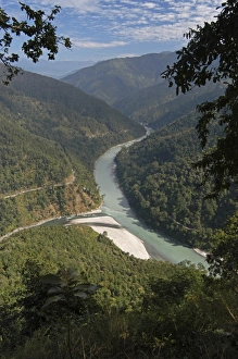 The Tista River flowing through Sikkim, India, Asia The Tista River flowing through Sikkim, India, Asia