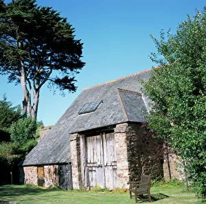 British Heritage Sites Prints: Tithe barn, Dunster, Somerset, England, United Kingdom, Europe