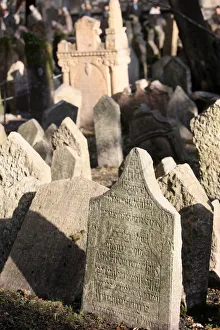 Tombstones in the Old Jewish Cemetery in Josefov, the Jewish district in the Old Town Tombstones in the Old Jewish Cemetery in Josefov, the Jewish district in the Old Town
