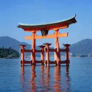 Images Dated 4th August 2008: Torii Gate Print of Itsukushima Shrine, Japan
