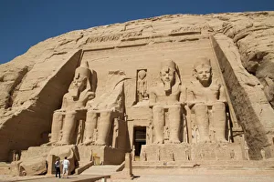 Tourists enjoying the site, Colossi of Ramses II, Sun Temple, Abu Simbel, UNESCO Tourists enjoying the site, Colossi of Ramses II, Sun Temple, Abu Simbel, UNESCO
