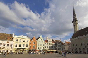 Town Hall in Old Town Square, Old Town, UNESCO World Heritage Site, Tallinn Town Hall in Old Town Square, Old Town, UNESCO World Heritage Site, Tallinn