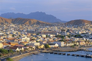 Town of Mindelo, capital of Sao Vicente, Cape Verde Islands, Atlantic Ocean Town of Mindelo, capital of Sao Vicente, Cape Verde Islands, Atlantic Ocean