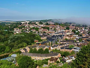 Lewes Townscape Print, Elevated View