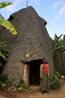 Traditional beehive house of the Dorze people made entirely from organic materials Traditional beehive house of the Dorze people made entirely from organic materials