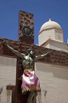 Traditional colonial church and crucifix in Humahuaca in Jujuy province in the Andes Traditional colonial church and crucifix in Humahuaca in Jujuy province in the Andes