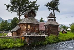 Traditional rebuilt houses in the Ewenen Museum in Esso, Kamchatka, Russia, Eurasia Traditional rebuilt houses in the Ewenen Museum in Esso, Kamchatka, Russia, Eurasia