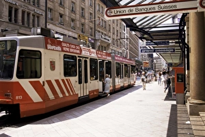 European Transportation Hub Prints: Tram stop, Geneva