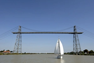 Sailing Boats Europe Prints: Transporter bridge over River Charente, Rochefort, Charente, France, Europe
