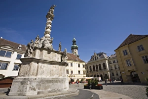Hungary Travel Destinations Prints: Trinity Column, Fo Ter, Old Town, Sopron, Hungary, Europe