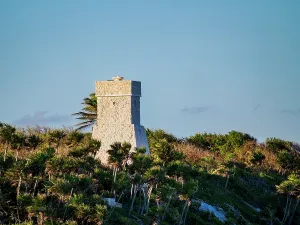 Tropical Coastal Scenery Prints: Tulum Lighthouse at sunset, Tulum, Quintana Roo State, Mexico