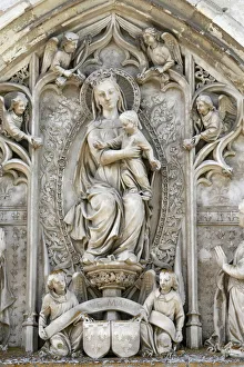 Tympanum of Virgin and child, Amboise Castle Chapel, Amboise, Indre-et-Loire, France Tympanum of Virgin and child, Amboise Castle Chapel, Amboise, Indre-et-Loire, France