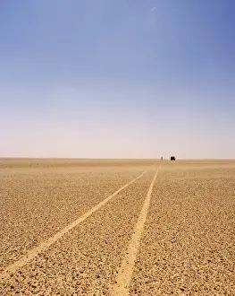 North African Geography Prints: Typical example of the reg, a vast featureless stoney plain, Sahara region