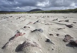 Scottish Beaches Prints: Uig Beach with patterns in the foreground created by wind blowing the sand