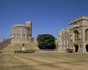 Berkshire England Landmarks Prints: Upper Quadrangle, Windsor Castle, Berkshire, England, United Kingdom, Europe