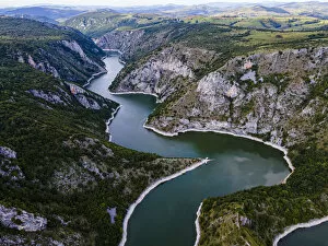 Serbia Collection: Uvac River meandering through the mountains, Uvac Special Nature Reserve, Serbia, Europe