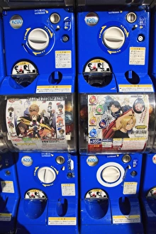 Vending machine selling anime, manga trinkets, Electric Town, Akihabara Vending machine selling anime, manga trinkets, Electric Town, Akihabara