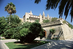 Mallorca Travel Destination Prints: View to Almudaina Palace