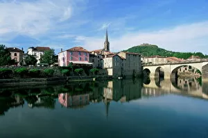 French Collection: View across the Aveyron River, St. Antonin-Noble-Val, Tarn-et-Garonne, Midi-Pyrenees