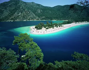 Prints of View of the Blue Lagoon, Oludeniz, Anatolia, Turkey, Eurasia Turkey Prints: Blue Lagoon Print, Oludeniz Landscape