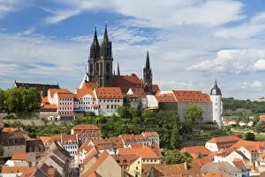 Images Dated 1st August 2016: View of Cathedral and Albrechtsburg, Meissen, Saxony, Germany, Europe