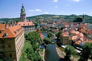 View of Cesky Krumlov from castle, Cesky Krumlov, Czech Republic, Europe View of Cesky Krumlov from castle, Cesky Krumlov, Czech Republic, Europe