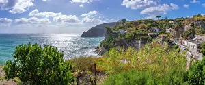 Italian Mediterranean Sea Prints: View of coastline from elevated position in Sant'Angelo