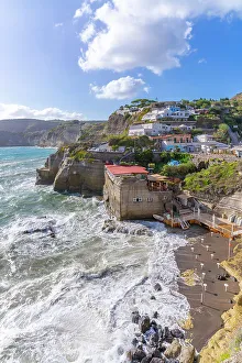 Campania Coastline Prints: View of coastline from elevated position in Sant'Angelo