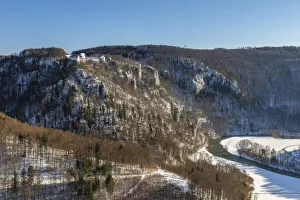 Wildenstein Castle Germany Prints: View over Danube Gorge to Wildenstein Castle, Upper Danube Nature Park, Swabian Alps
