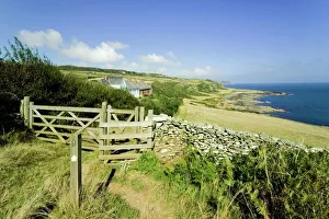 UK Coastal Walks Prints: View from the Devon Coast Path at Prawle Point, South Hams, Devon, England