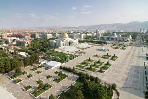 View over the government quarter and center of Ashgabad, Turkmenistan, Central Asia, Asia View over the government quarter and center of Ashgabad, Turkmenistan, Central Asia, Asia