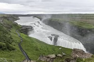 Images Dated 26th June 2014: View of Gullfoss (Golden waterfall) on the Hvita River, Iceland, Polar Regions