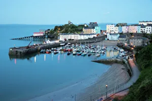 View over harbour and castle, Tenby, Carmarthen Bay, Pembrokeshire, Wales, United Kingdom View over harbour and castle, Tenby, Carmarthen Bay, Pembrokeshire, Wales, United Kingdom