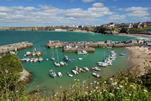 View over the harbour, Newquay, Cornwall, England View over the harbour, Newquay, Cornwall, England