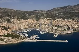 Monaco Collection: View from helicopter of Monte Carlo, Monaco, Cote d Azur, Mediterranean, Europe