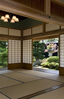 View of landscape garden at the Kyu Uchiyamake Samurai house in Echizen-Ono View of landscape garden at the Kyu Uchiyamake Samurai house in Echizen-Ono