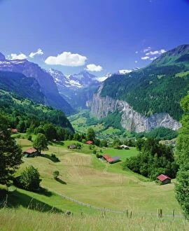 Valley Collection: View over Lauterbrunnen from Wengen