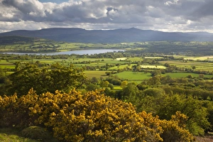 View over Llangorse Lake to Pen Y Fan from Mynydd Troed, Llangorse, Brecon Beacons National Park View over Llangorse Lake to Pen Y Fan from Mynydd Troed, Llangorse, Brecon Beacons National Park