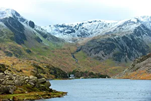 A view of Llyn (lake) Ogwen in Snowdonia National Park, Gwynedd, Wales, United Kingdom A view of Llyn (lake) Ogwen in Snowdonia National Park, Gwynedd, Wales, United Kingdom