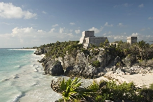 View to the north and El Castillo (the Castle) at the Mayan ruins of Tulum View to the north and El Castillo (the Castle) at the Mayan ruins of Tulum