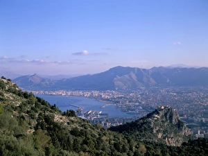 Prints of View over Palermo, island of Sicily, Italy, Mediterranean, Europe Palermo Prints: View over Palermo Print, Sicily Landscape