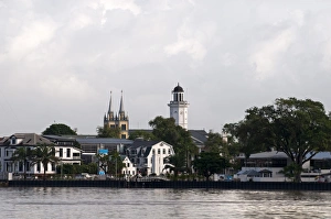 Suriname Prints: View of Paramaribo Print, Suriname River Scene
