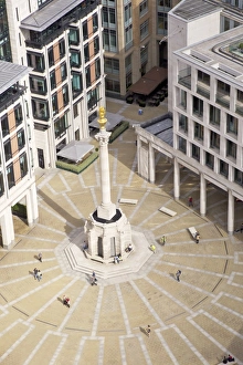 England Travel Destination Images Prints: View of Paternoster Square and Column