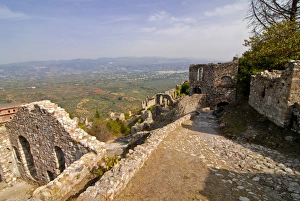 View over the ruins of Mystras, UNESCO World Heritage Site, Peloponnese, Greece, Europe View over the ruins of Mystras, UNESCO World Heritage Site, Peloponnese, Greece, Europe
